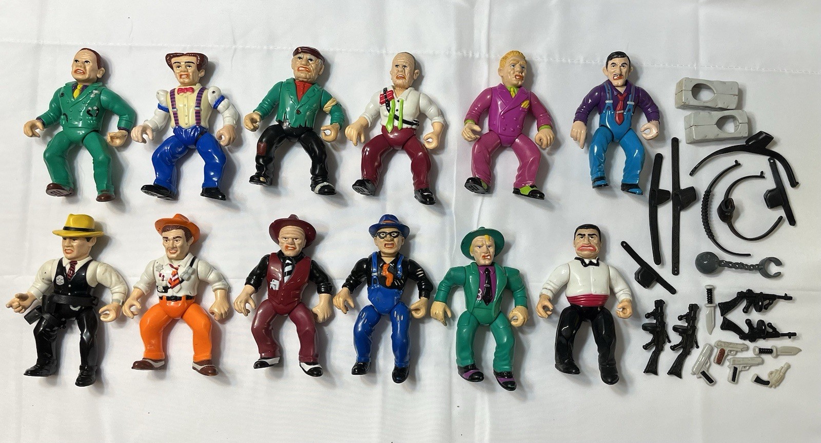 Vintage 1990 Playmates Dick Tracy Action Figure Lot Set Gangsters