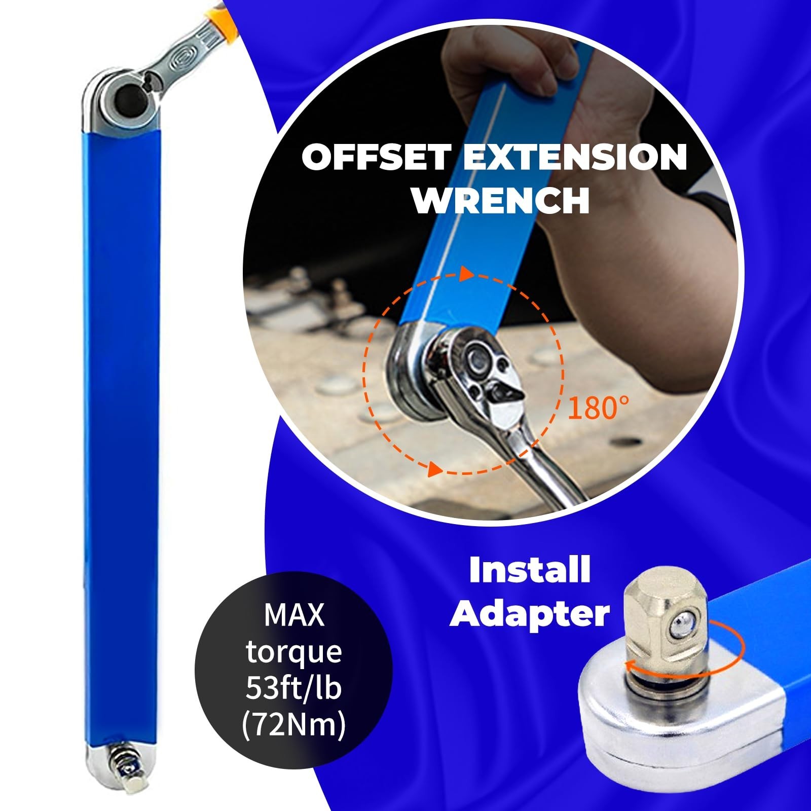 Wrjpigf Pro Zero Offset Extension Wrench,Extended Universal Ratchet