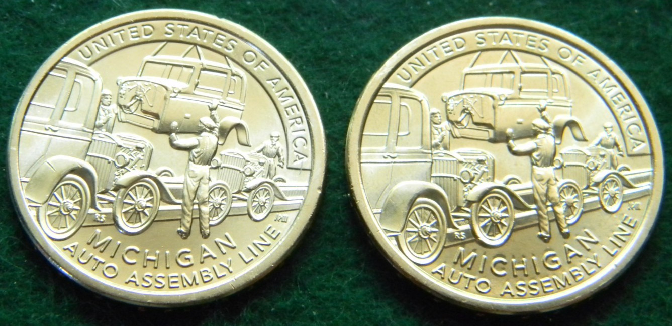 2025 P&D MICHIGAN AUTO ASSEMBLY LINE INNOVATION U.S. DOLLAR (2 COIN SET) UNC