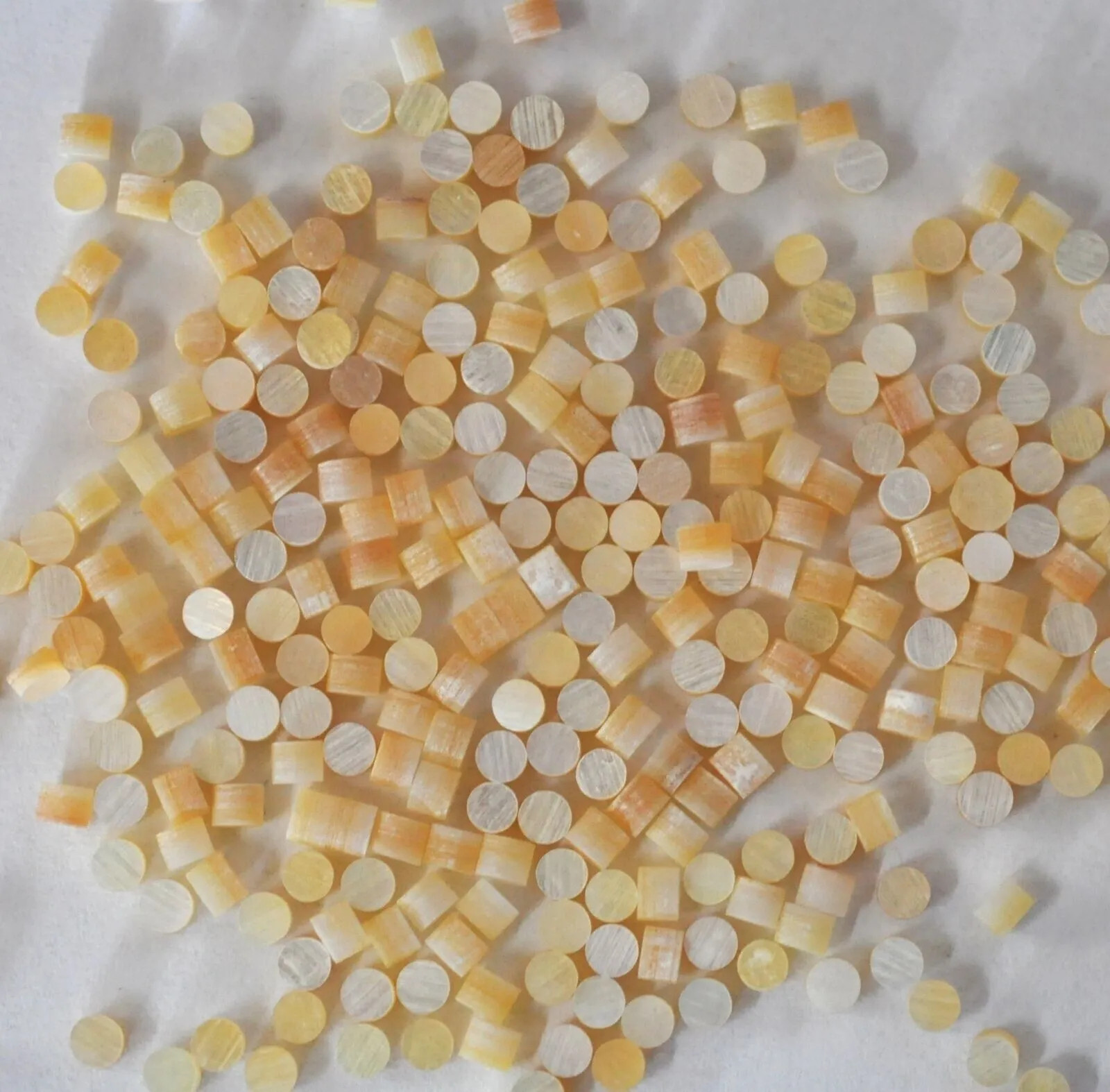 50 Inlay Dots in Gold Mother of Pearl 5 mm X 1.5mm thickness