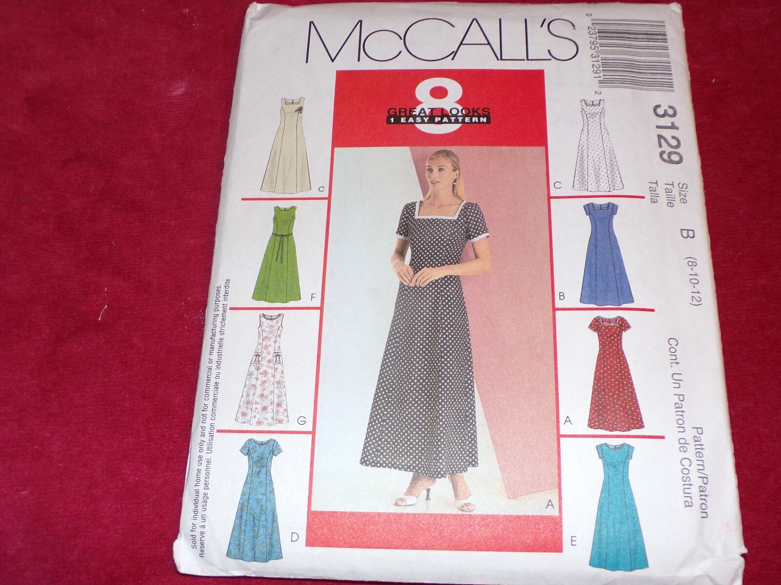 🌹 McCALL'S #3129 - LADIES ( 8 EASY STYLE ) PRINCESS SEAM DRESS PATTERN 8-18 FF