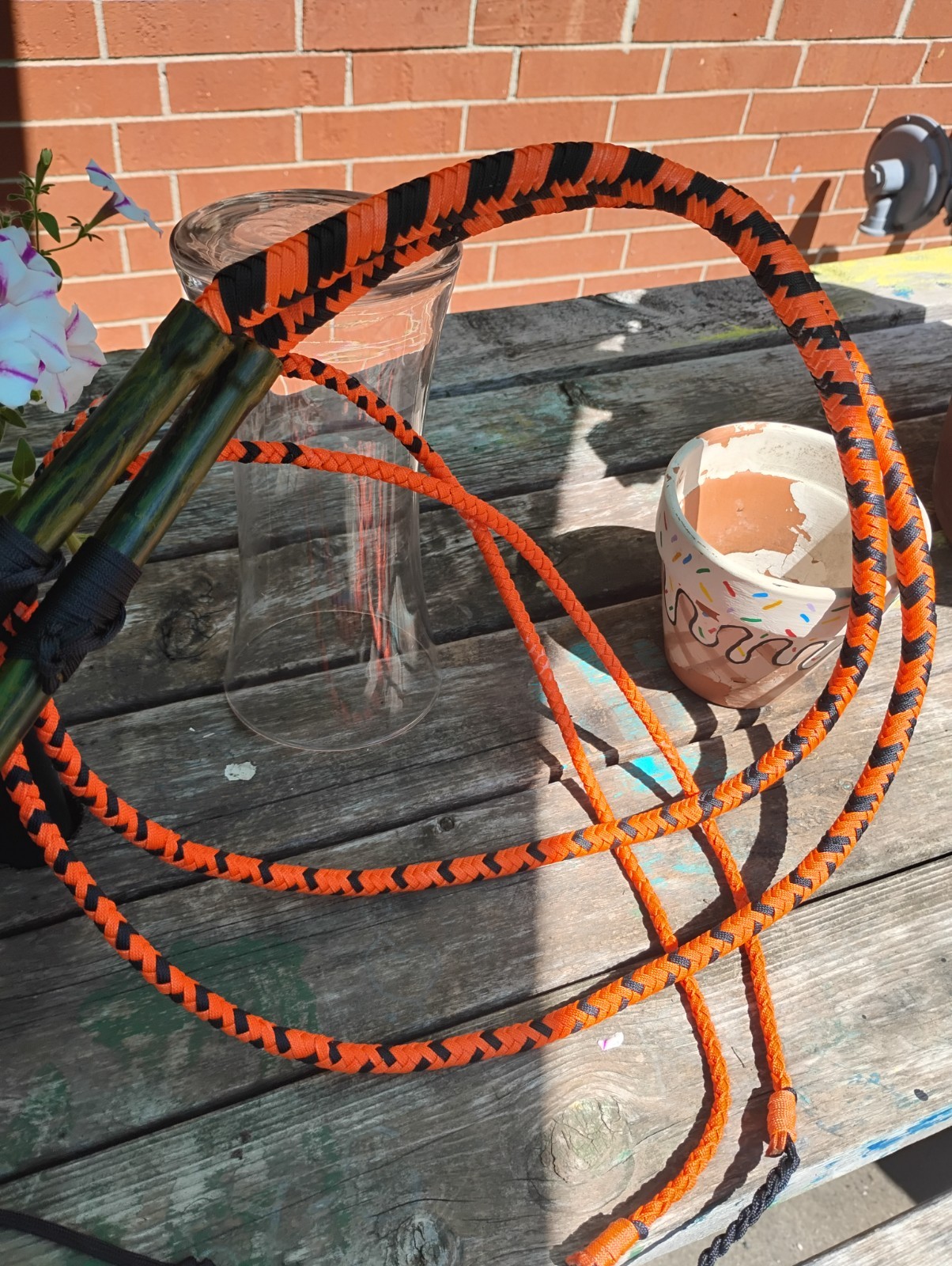 Whip set, 5ft, Custom, Black and Orange, Garfield