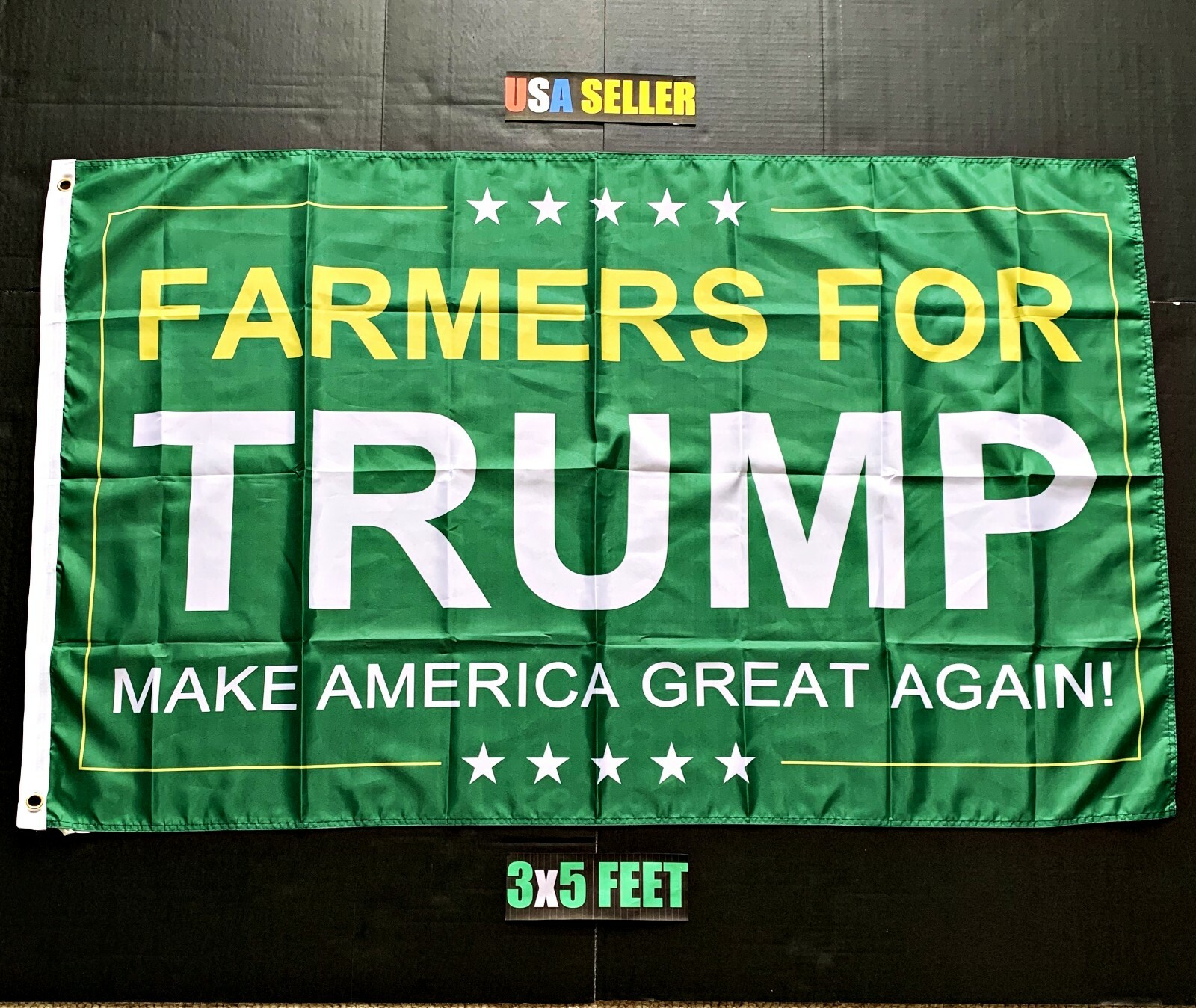 Donald Trump 2020 Flag FREE FIRST CLASS SHIP Farmers For Trump NEW USA Sign 3x5'