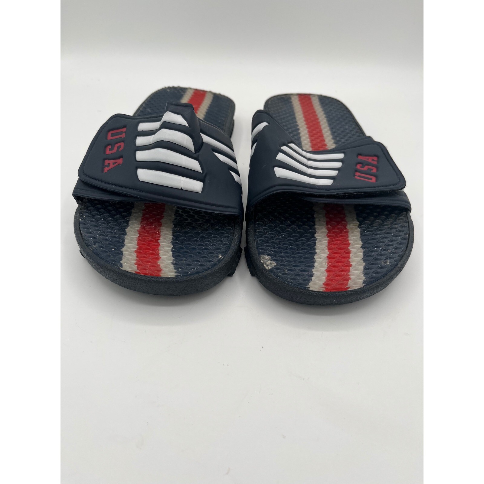 Sonoma USA Slides Sandals Patriotic Red White Blue Mens Size 10 Shoes