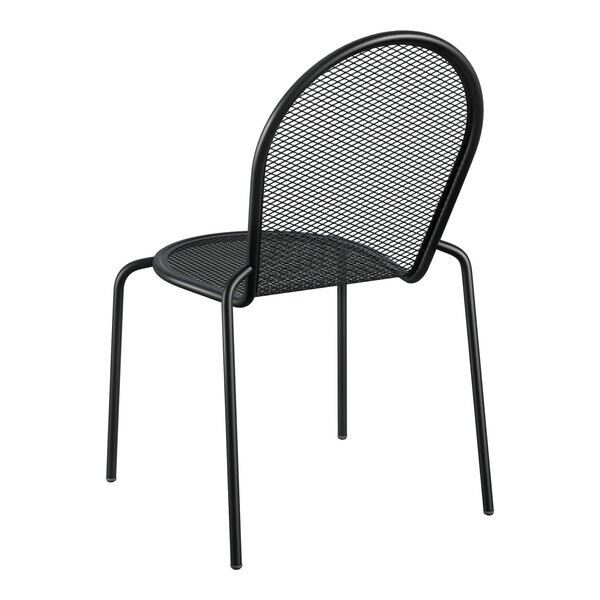 2 PACK All Weather Corrosion Resistant Black Metal Restaurant Patio Dining Chair