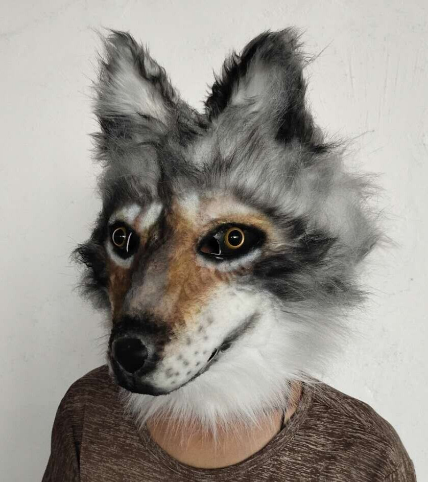 Wolfhound Animal Head Latex Mask Movie Dress-up Props Cosplay Costume