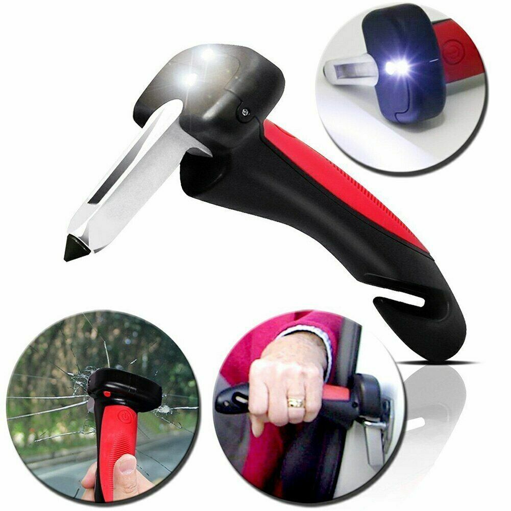 Car Handle Cane Mobility Aid Auto Portable Flashlight Glass Breaker Belt Cutter