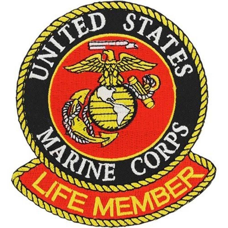 Eagle Emblems PM7144 Patch - USMC Logo Life Member - Large - 4.23 in.