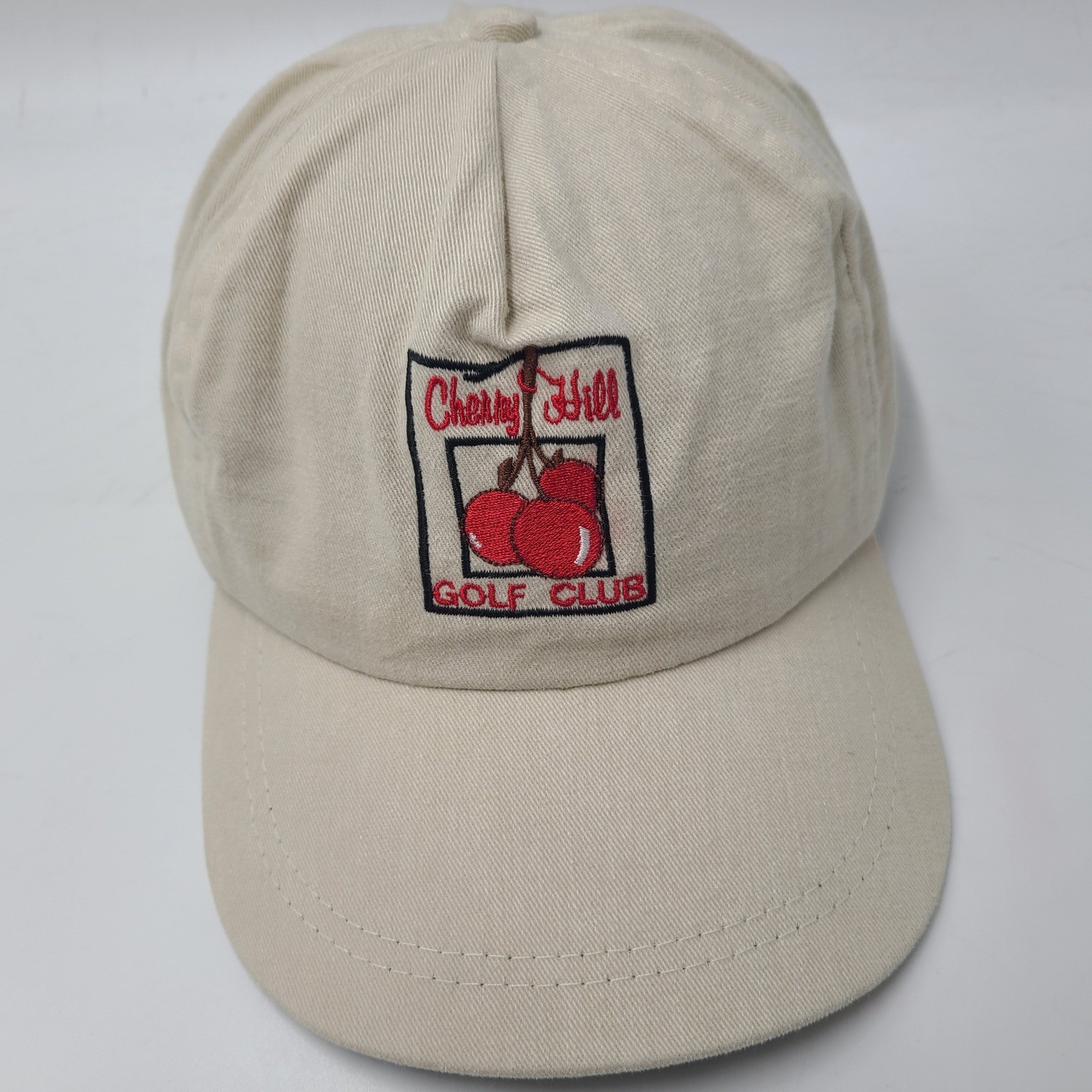 Vintage Cherry Hill Golf Club Hat Strapback Imperial Beige Red Fort Wayne Course