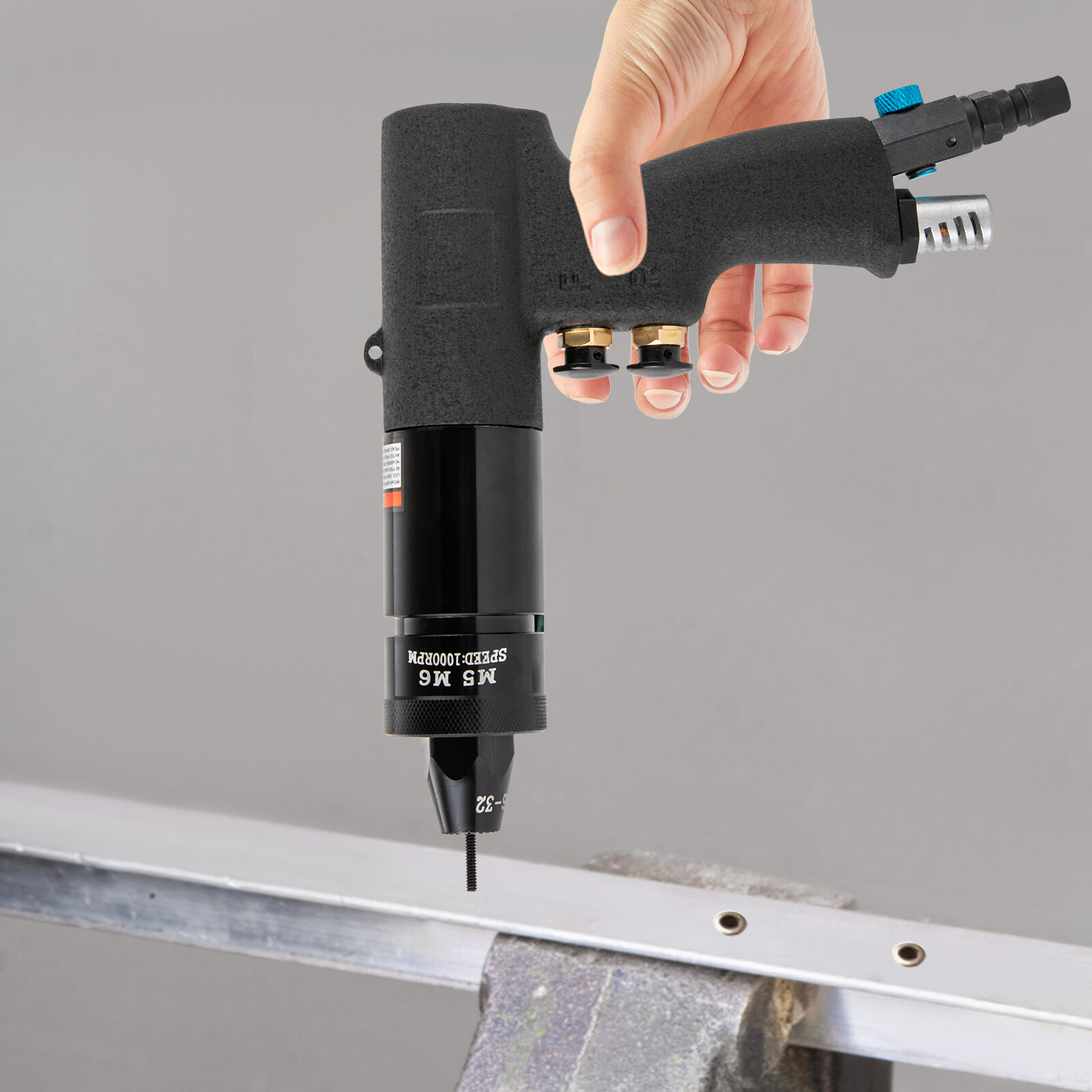 4 In 1 Heads Pneumatic Rivet Nut Gun Air Rivet Nut Pull Setter Tool With Filter