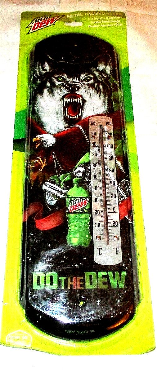 MOUNTAIN DEW METAL THERMOMETER - 17 Inches by 5 inches #1a - NEW