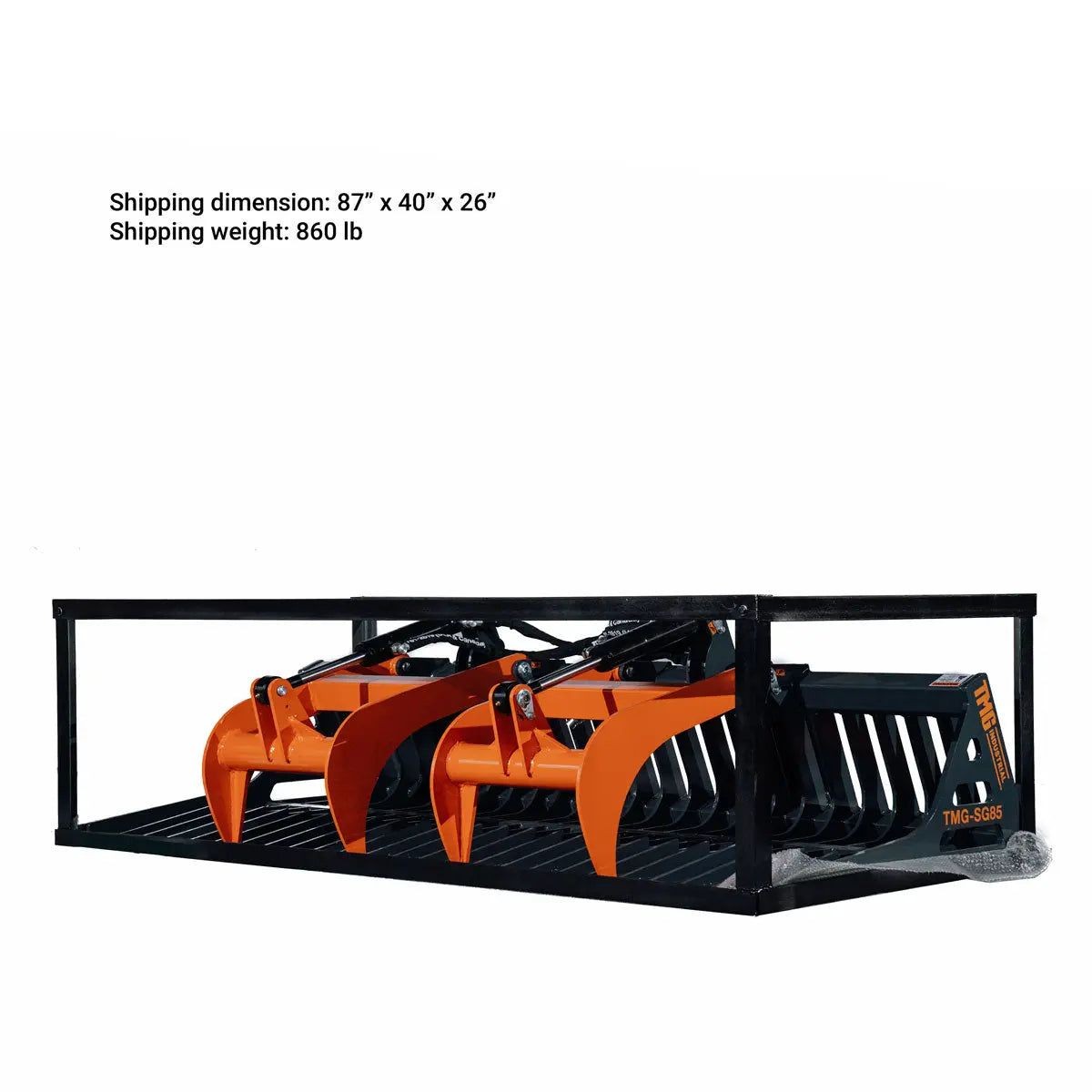 84" Skeleton Grapple for Skid Steer, 34" Opening, Hydraulic