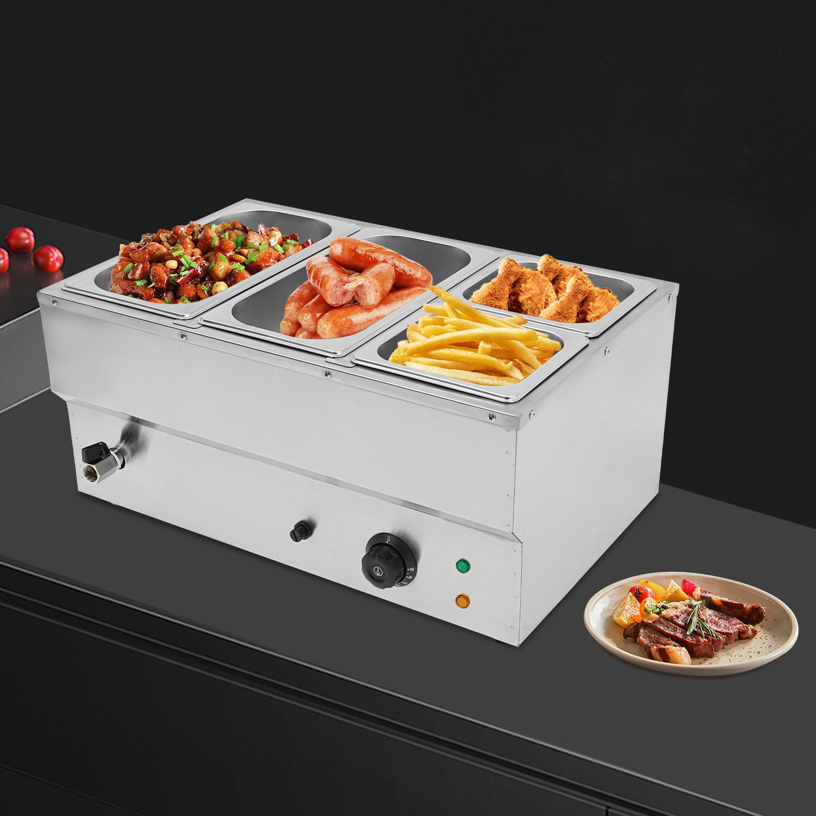 Electric 4-pan Food Warmer Commercial Food Warmer Buffet Food Warmer Stainless