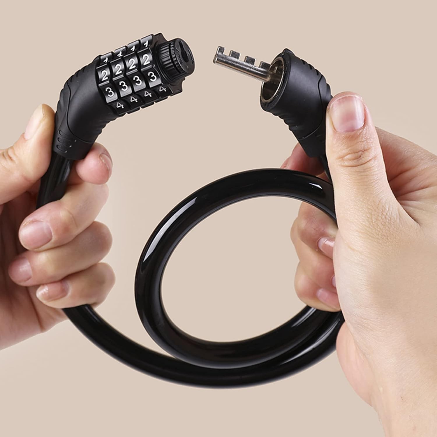 2 PACK Bike Locks Cable,Anti Theft Bicycle Lock Chain,4 Digit Security Resett...