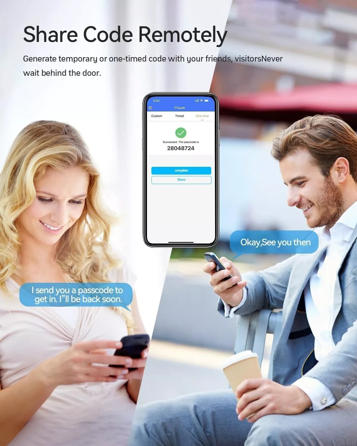 Smart Door Lock Handle Fingerprint Keyless Digital Keypad with Bluetooth APP