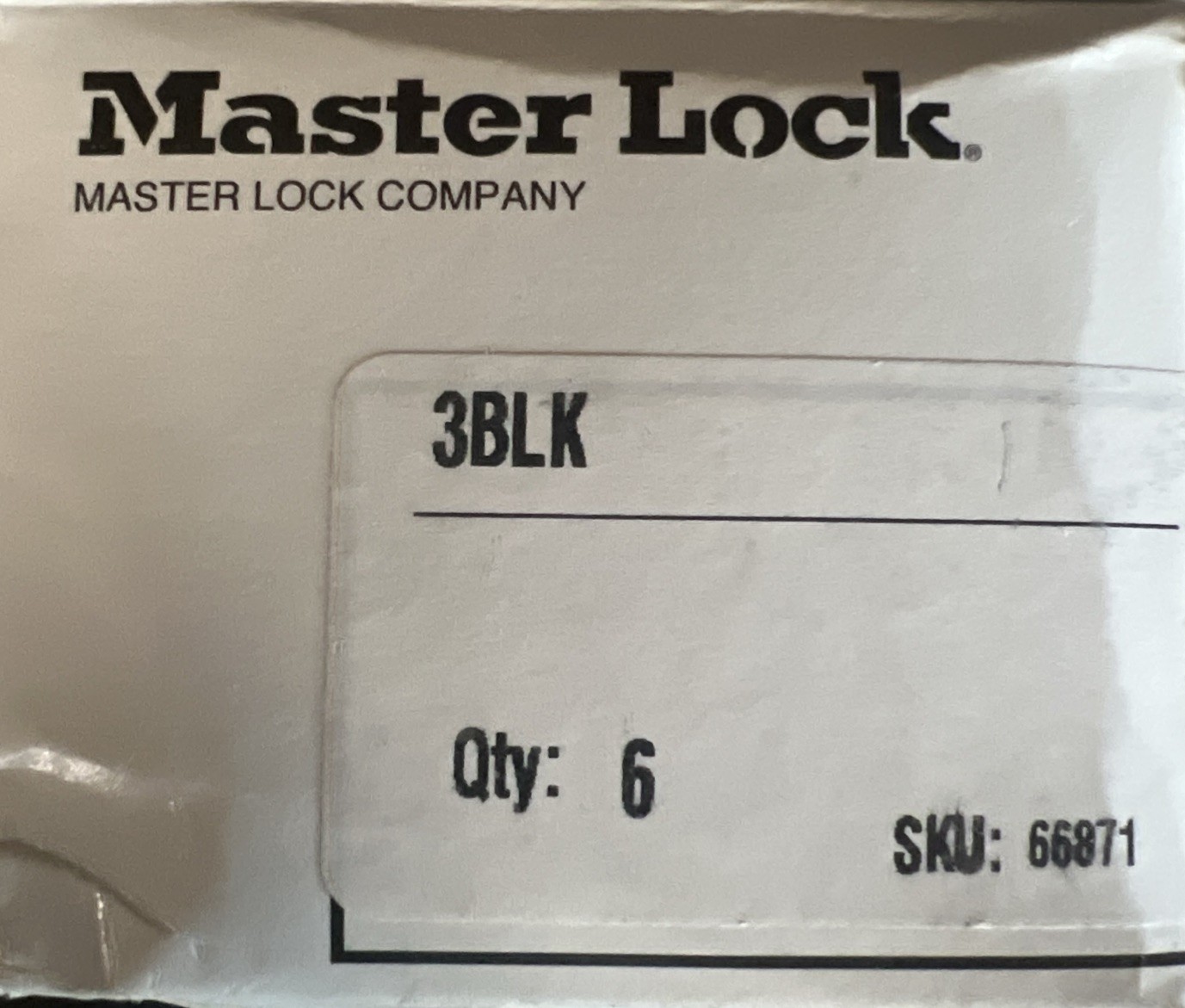6-Master Lock 3Blk Lockout Padlock,Kd,Black,1-1/4"H
