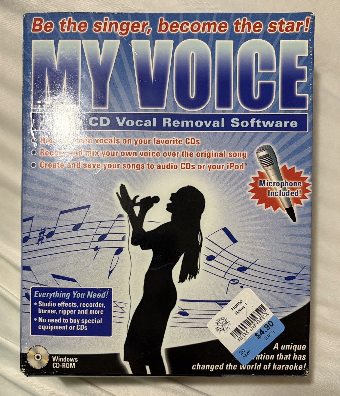 MY VOICE - Audio CD Vocal Removal Software - Windows CD-ROM + Microphone - IPE