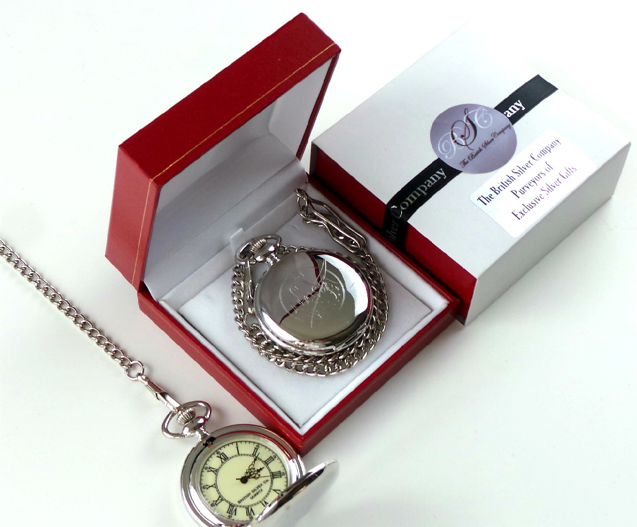 NASA Silver Plated Pocket Watch Space Mission Agency Shuttle Apollo Gift Case