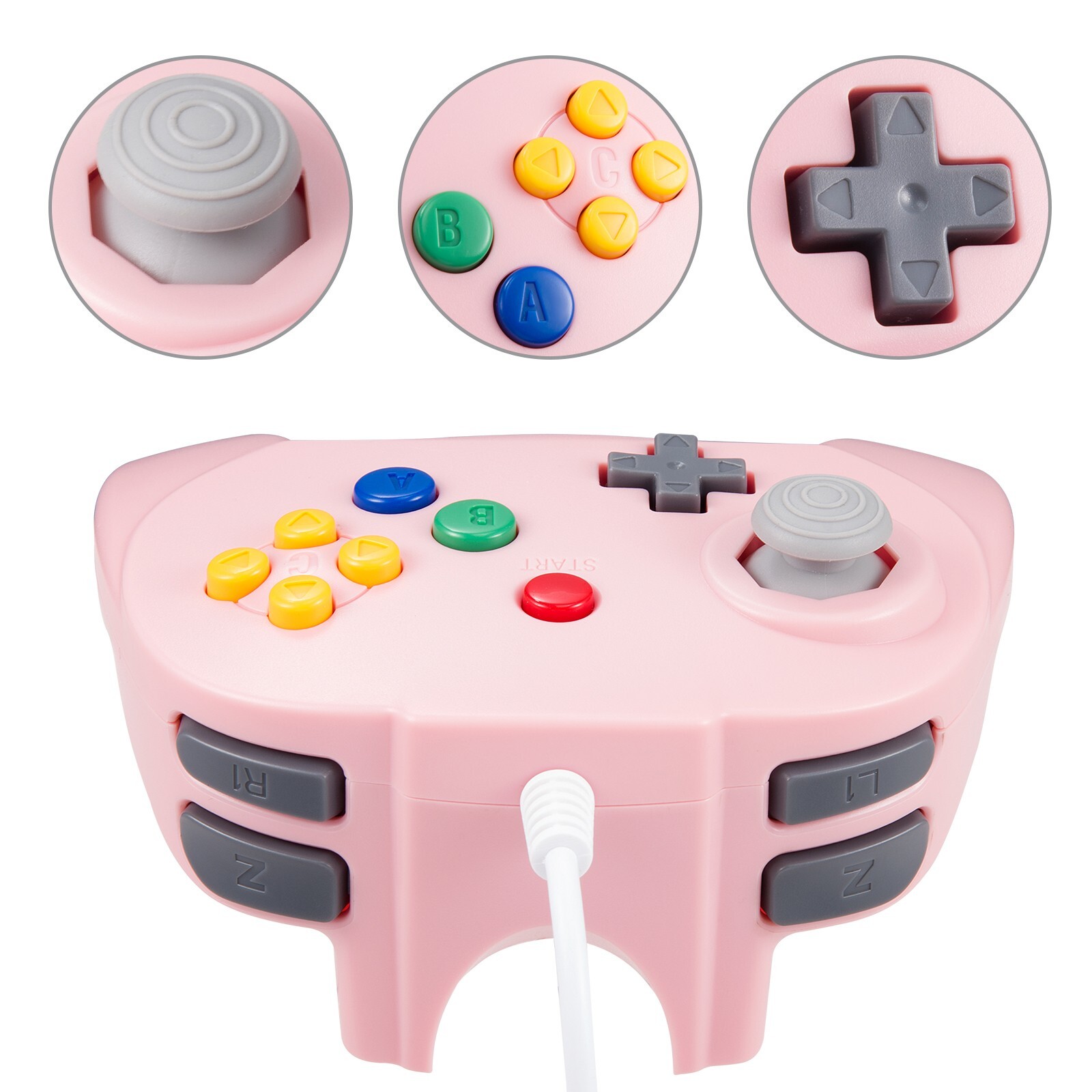 Mini N64 Wired Game Remote GamePad Controller For N64 System Console Video Games