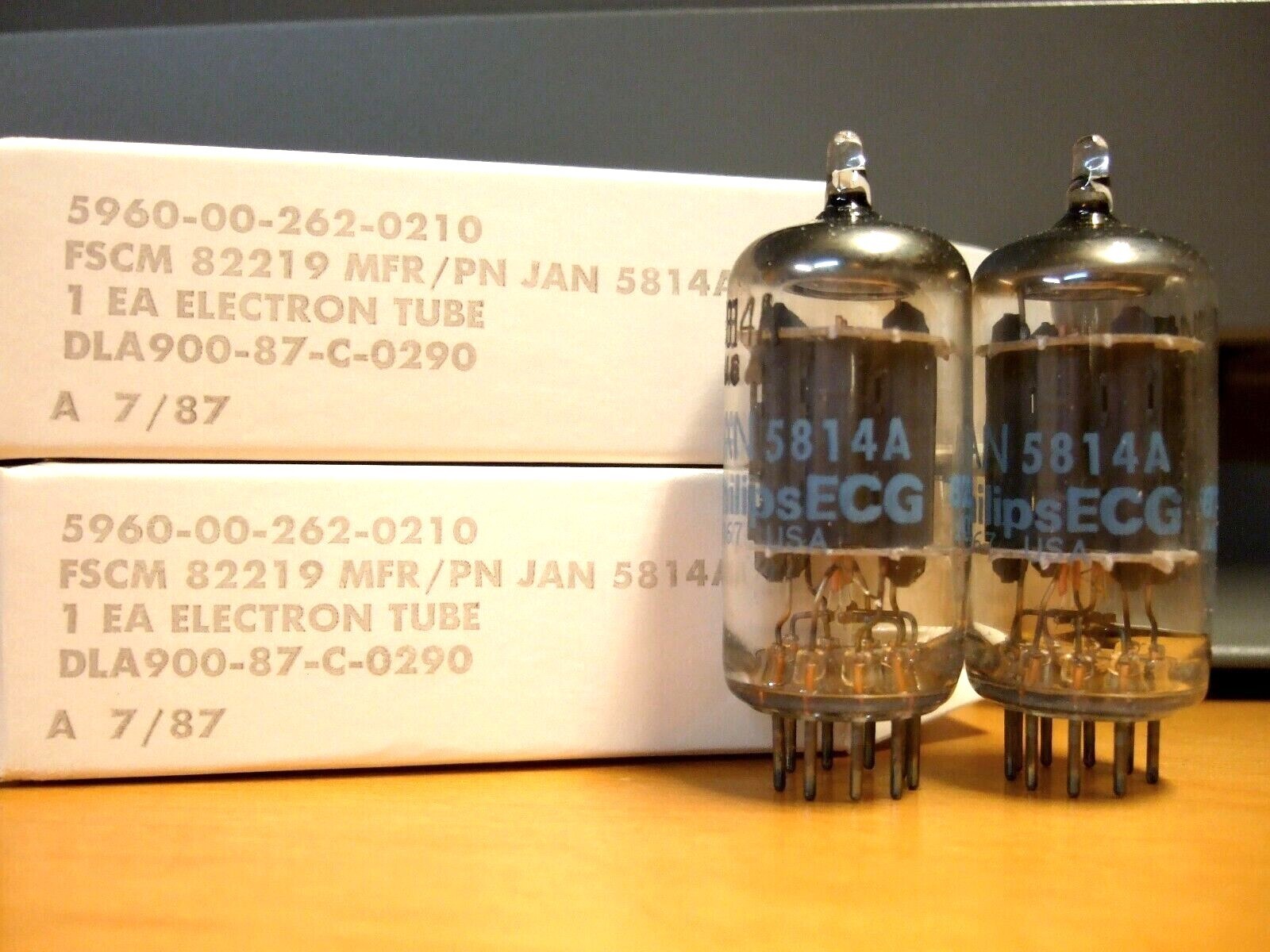 NOS NIB Philips JAN 5814A Platinum Plus Matched Pair Preamp Tubes = 12AU7, 6189
