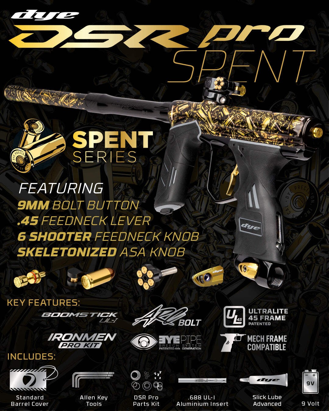 Dye DSR Pro Paintball Marker - PGA - Spent