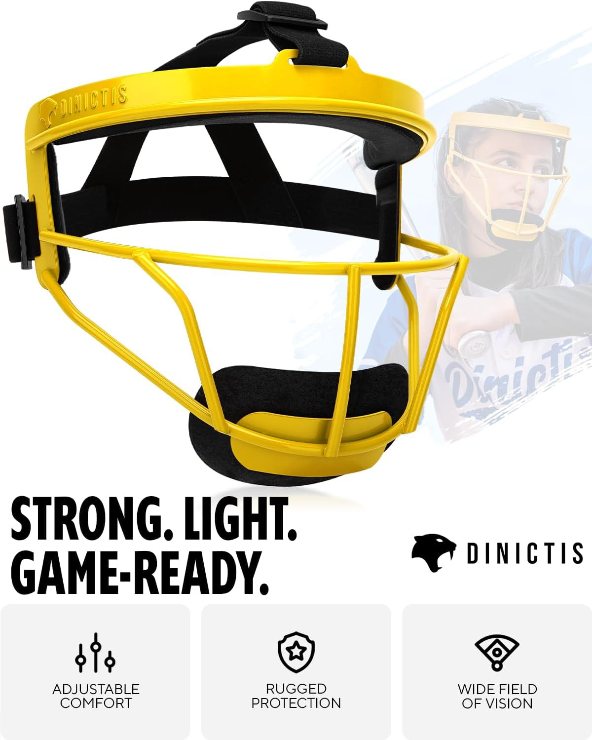 Softball Face Mask, Lightweight, Comfortable, with Wide Field Vision, Durable an