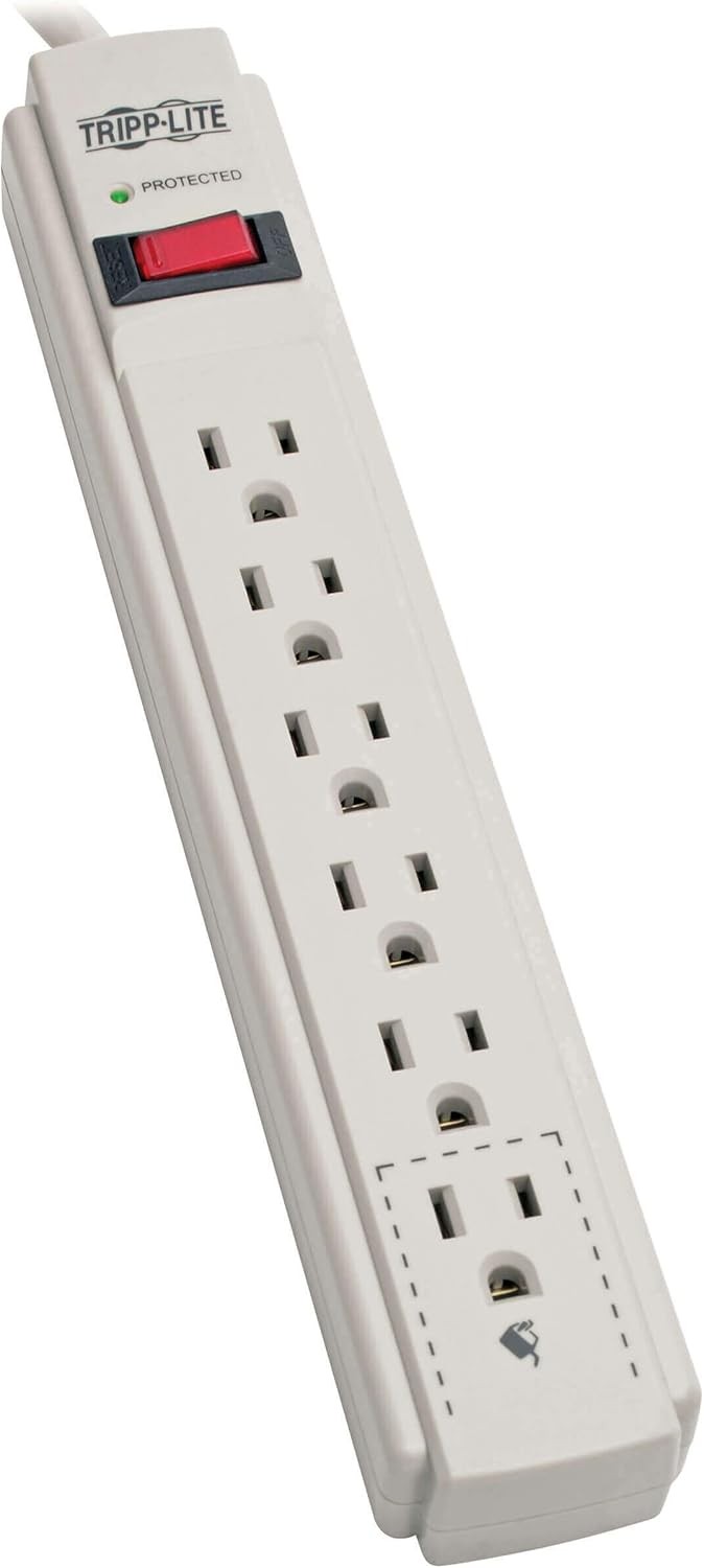 TRIPP-LITE TLP608 8 Ft. 6 Outlet 990 Joules AC Surge Suppressor