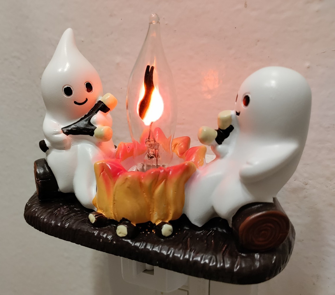 Ghost Night Light Campfire Roasting  Marshmallows Flicking Fire Nightlight