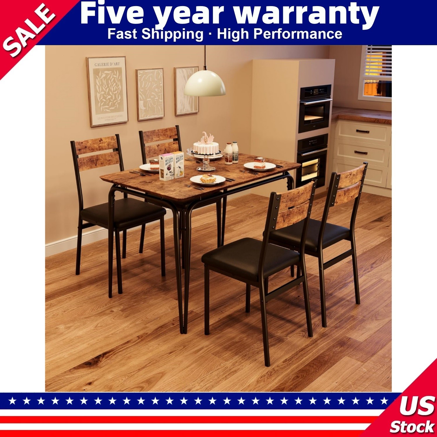 🔥Dining Table Set for 4 Kitchen Table and Chairs 5 Piece Kitchen Dining Room