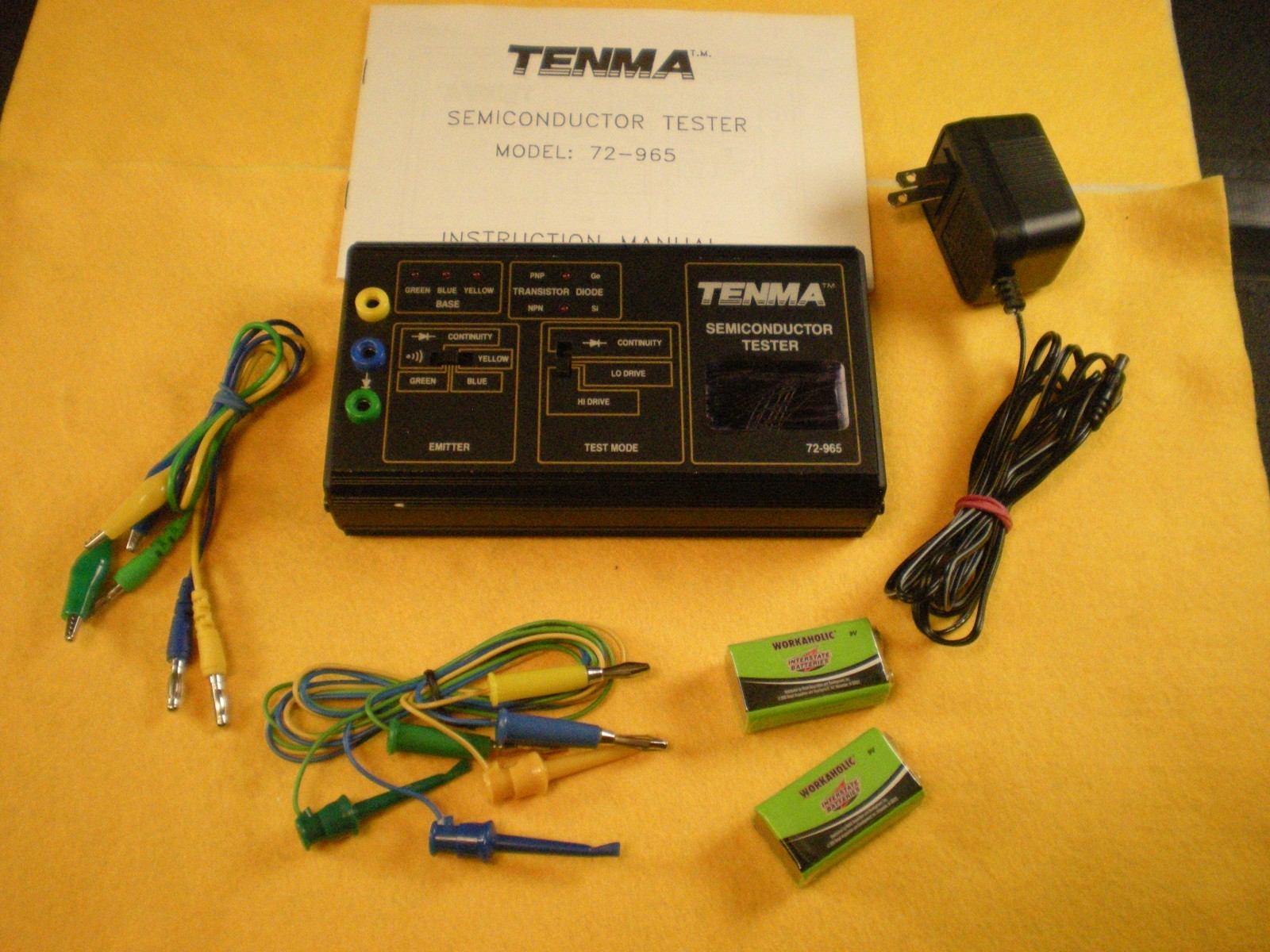 Tenma Semiconductor Tester Model 72-965, Leads, Manual + Extra (SEE DESCRIPTION)