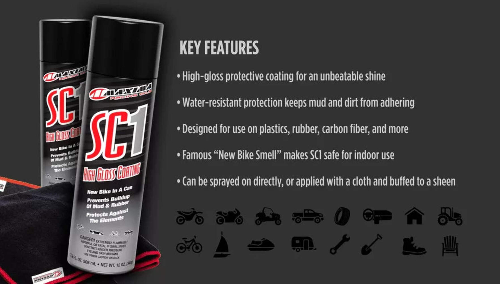 HIGH GLOSS SC1 CLEAR COAT SILICONE SPRAY 5.75 FL OZ 2-PACK