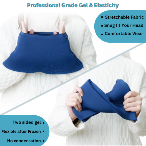 Migraine Relief Cap for Headaches – Cold Gel Compression Hat for Soothing Pain