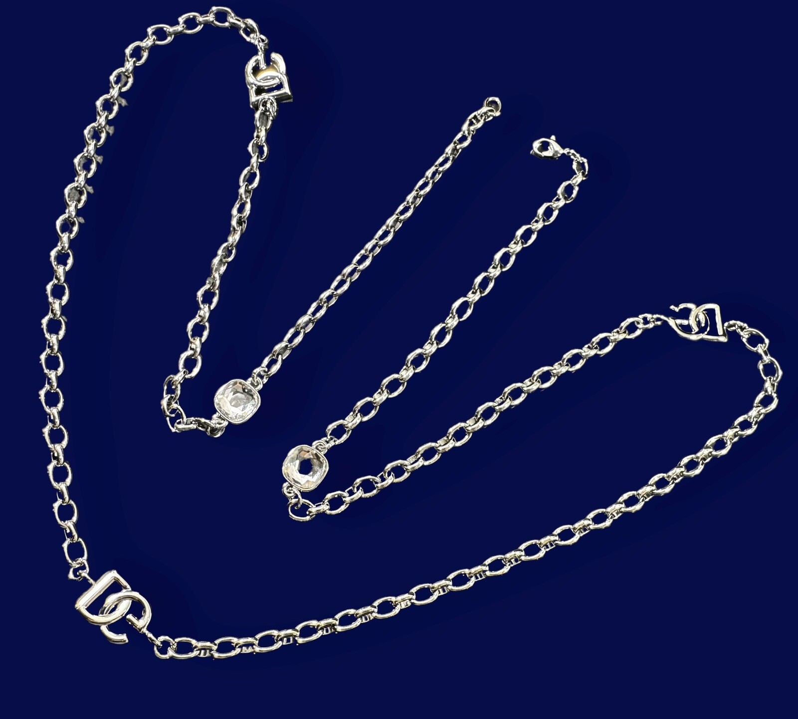Dolce & Gabbana Necklace & Bracelet Set Of 3 Pcs Accessories Genuine ITALY