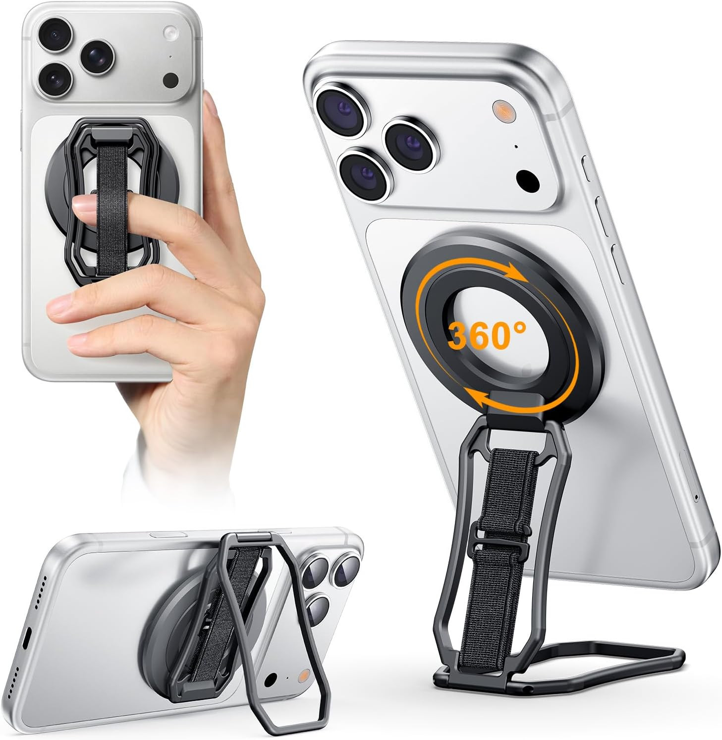 Oerwin for Magsafe Phone Grip Stand, 6-In-1 Magnetic Phone Holder for Magsafe Ki