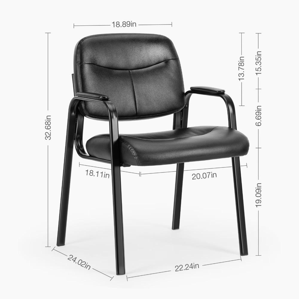 Office Guest Chair, Bonded Leather Executive Side Chair