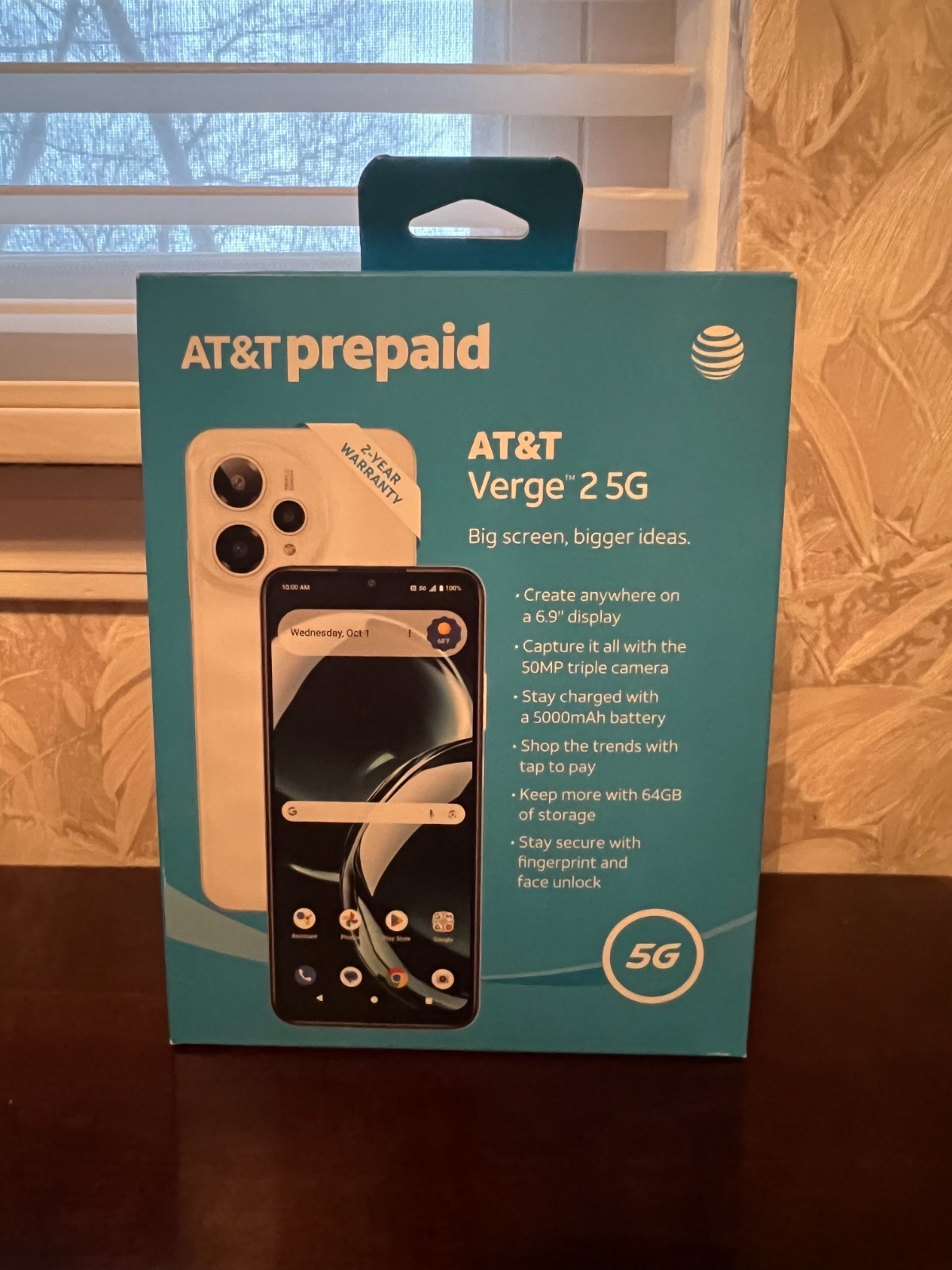 AT&T Verge 2 5G, 64GB, Ivory White At&t Prepaid Smartphone  Brand New