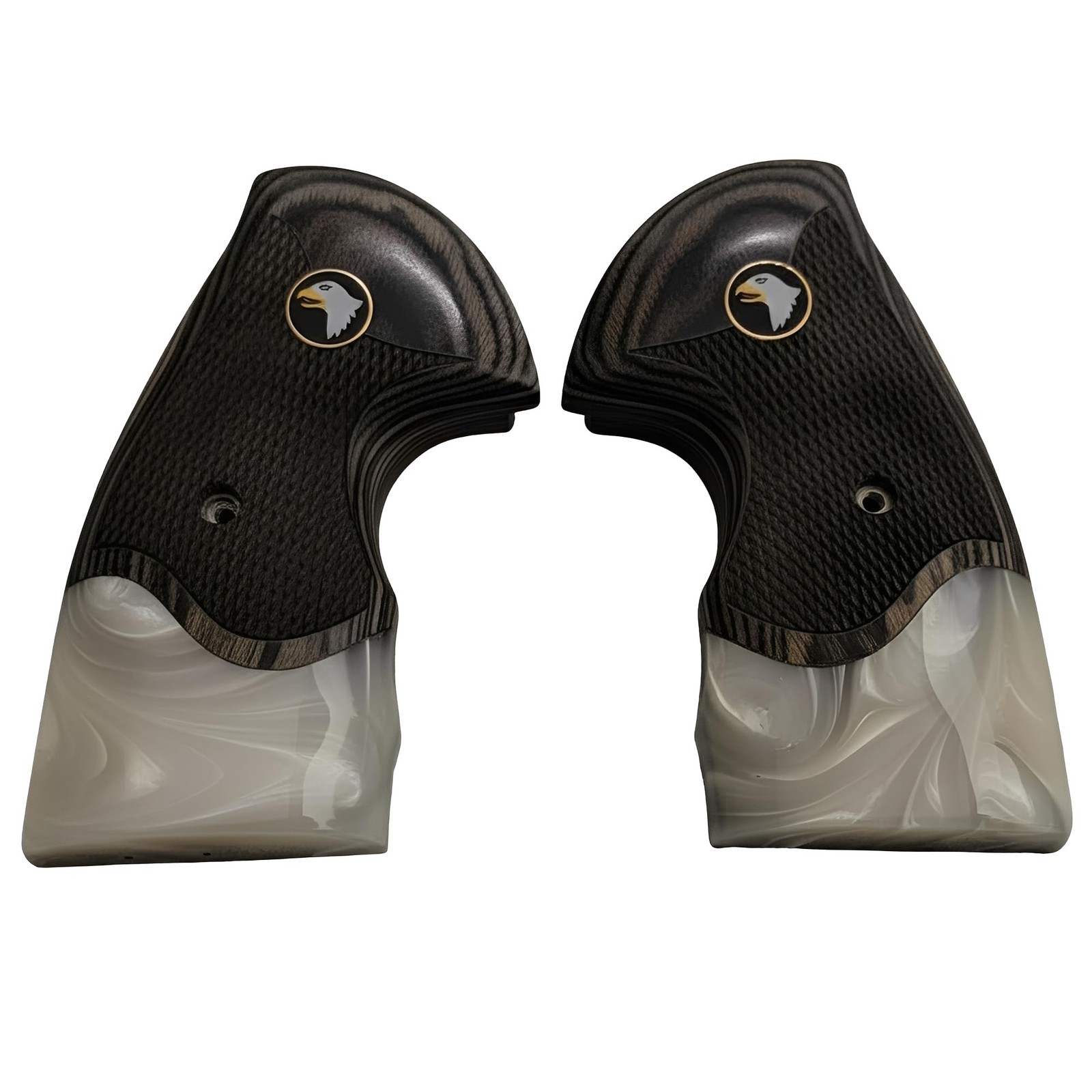 Colt Python Black Rosewood Grips Pearl Acrylic Screaming Eagle Medallion