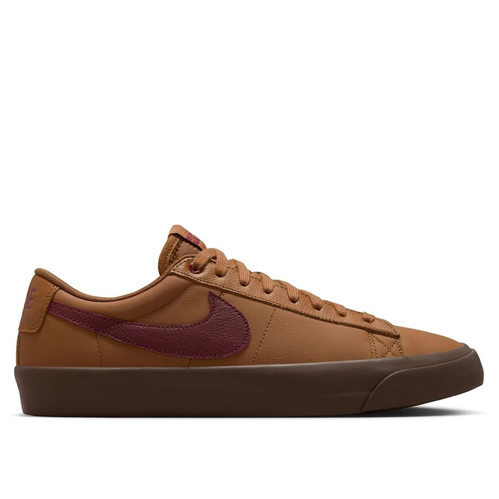 Brand New Mens Nike SB Blazer Low GT Light British Tan/ Dark Team Red