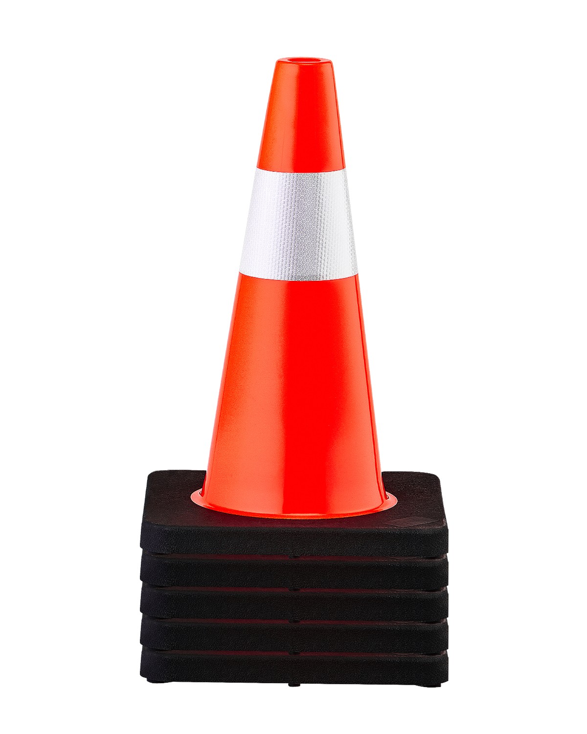 VEVOR Safety Cones Traffic Cones 18" Orange Reflective Collars Road Cones 5PCs