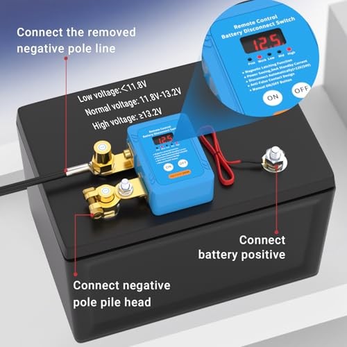 Kill Switch for Car 12V 240A Remote Battery Disconnect Led Voltage Display