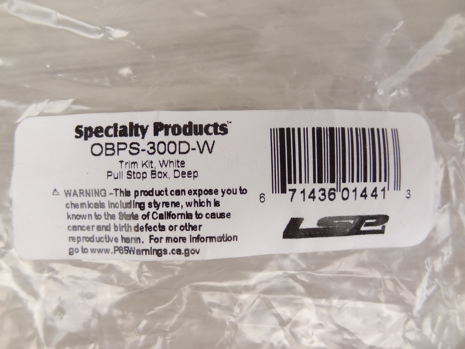 Specialty Products Pull Stop Box Trim Kit Deep OBPS-300D-W