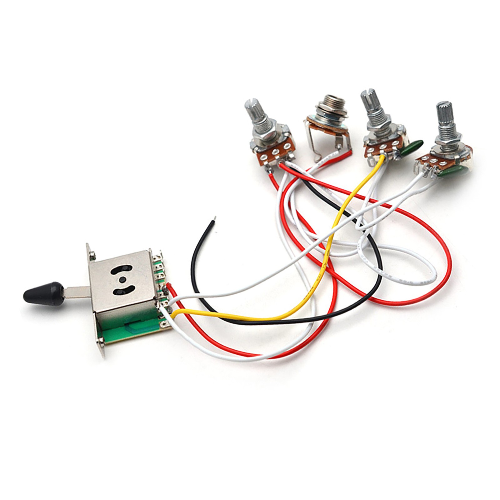 Electric Guitar Wiring Harness Kit 5 Way Toggle Switch 1 Volume 2 Tone 500K Pot