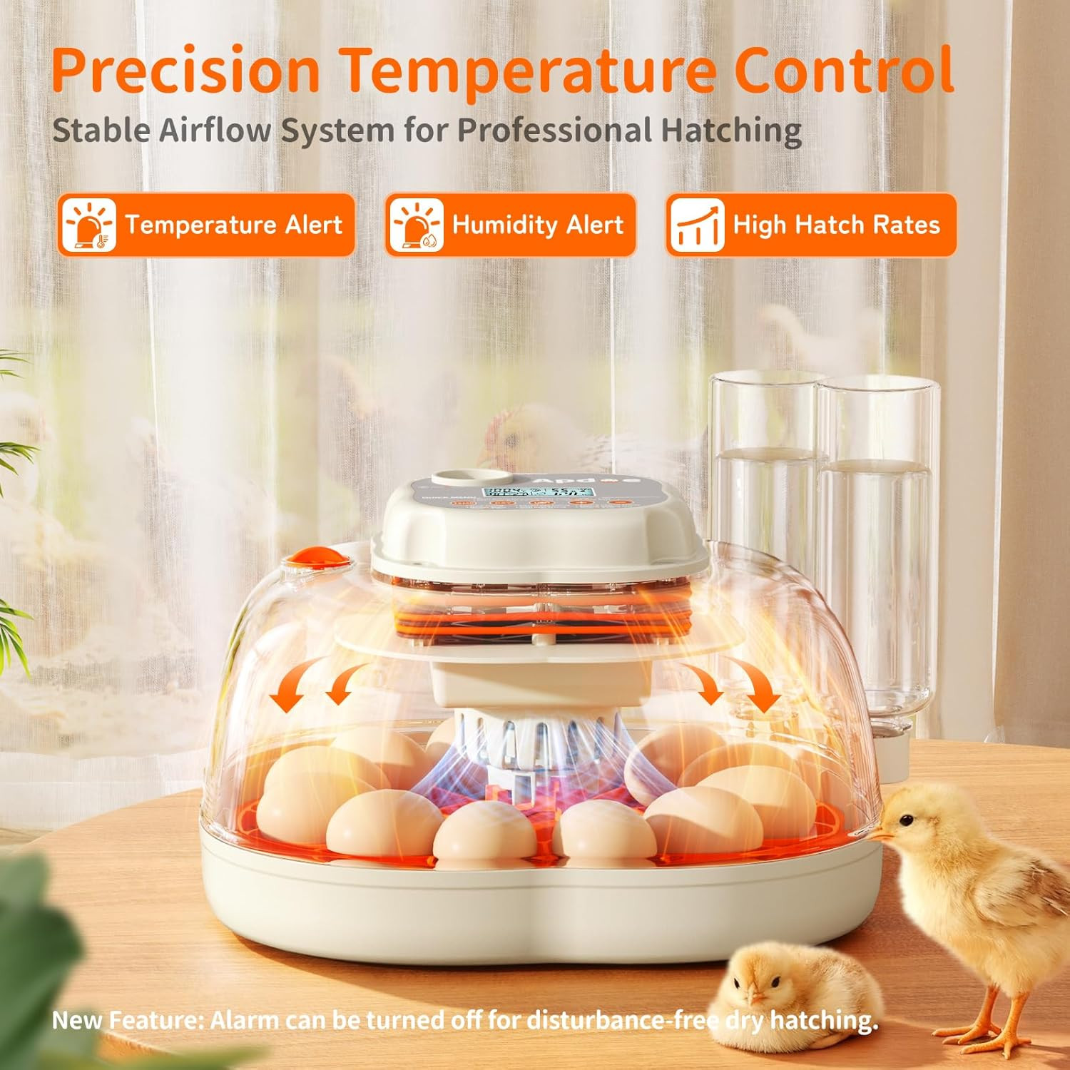 Egg Incubators for Hatching Eggs, Temperature and Humidity Control, Automatic Eg