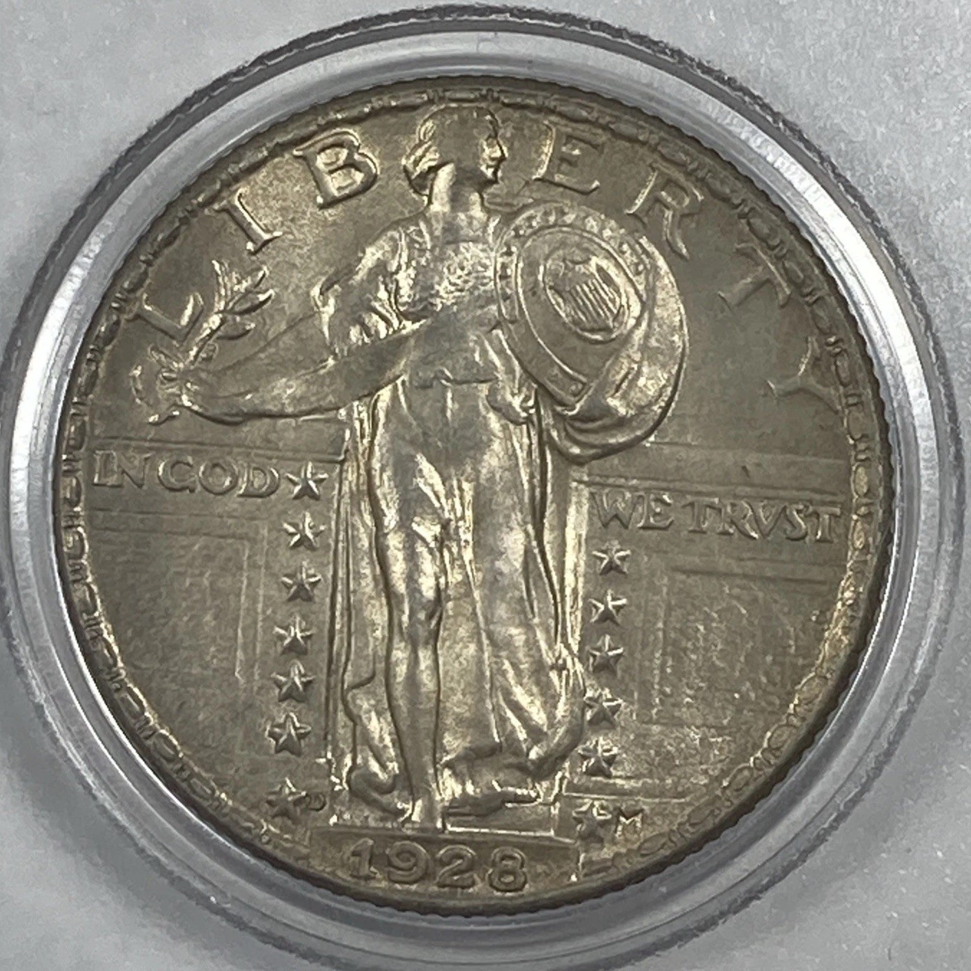 1928-D Standing Liberty Quarter .25. Choice Original Uncirculated.