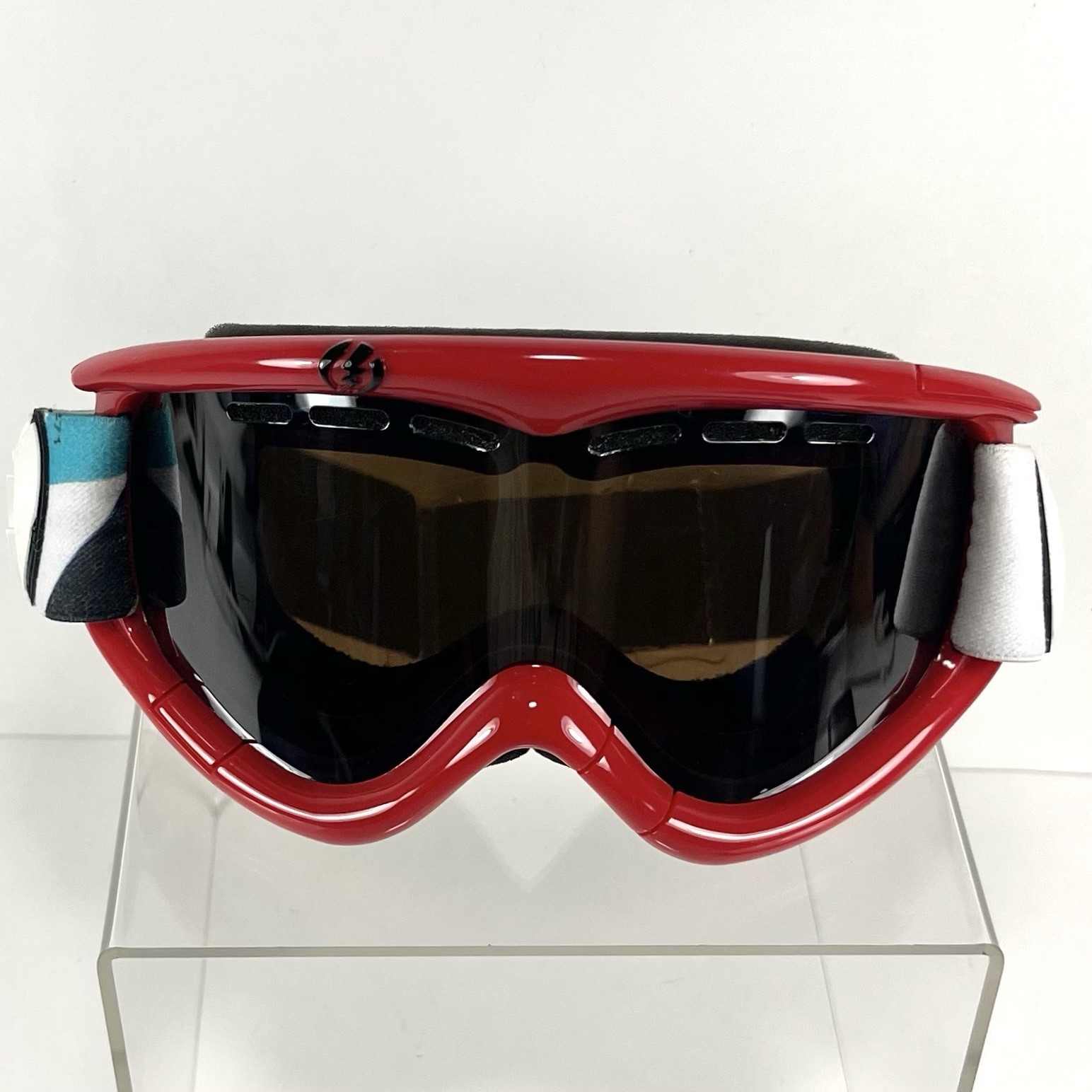 Electric EG1 Snowboard Ski Goggles Red Frame Amber Lens Rare Strap Pattern