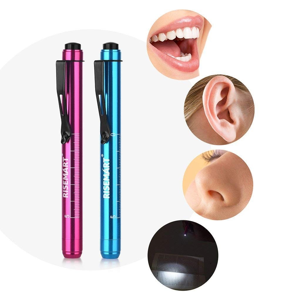 Portable Nurse Diagnostics LED Penlight with Pupil Gauge - 4 AAA Batteries