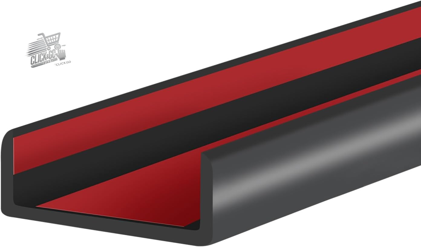 Rubber Edge U 45mm Self Adhesive 6m Edge Protection Flexible Wood Black Antiurt