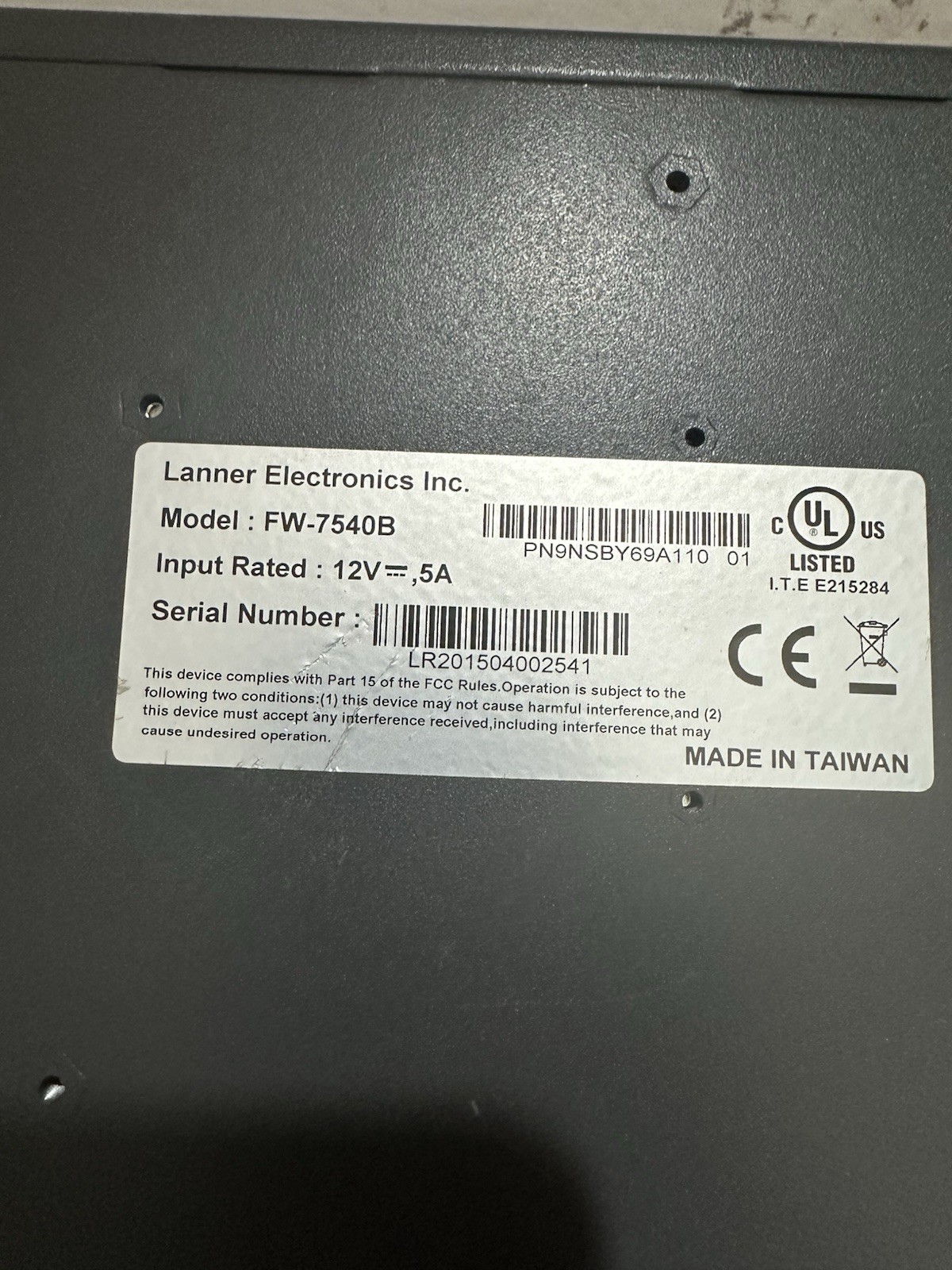 Lanner Electronics Inc FW-7540 Firewall Appliance dual core Intel® Atom™ CP GAA