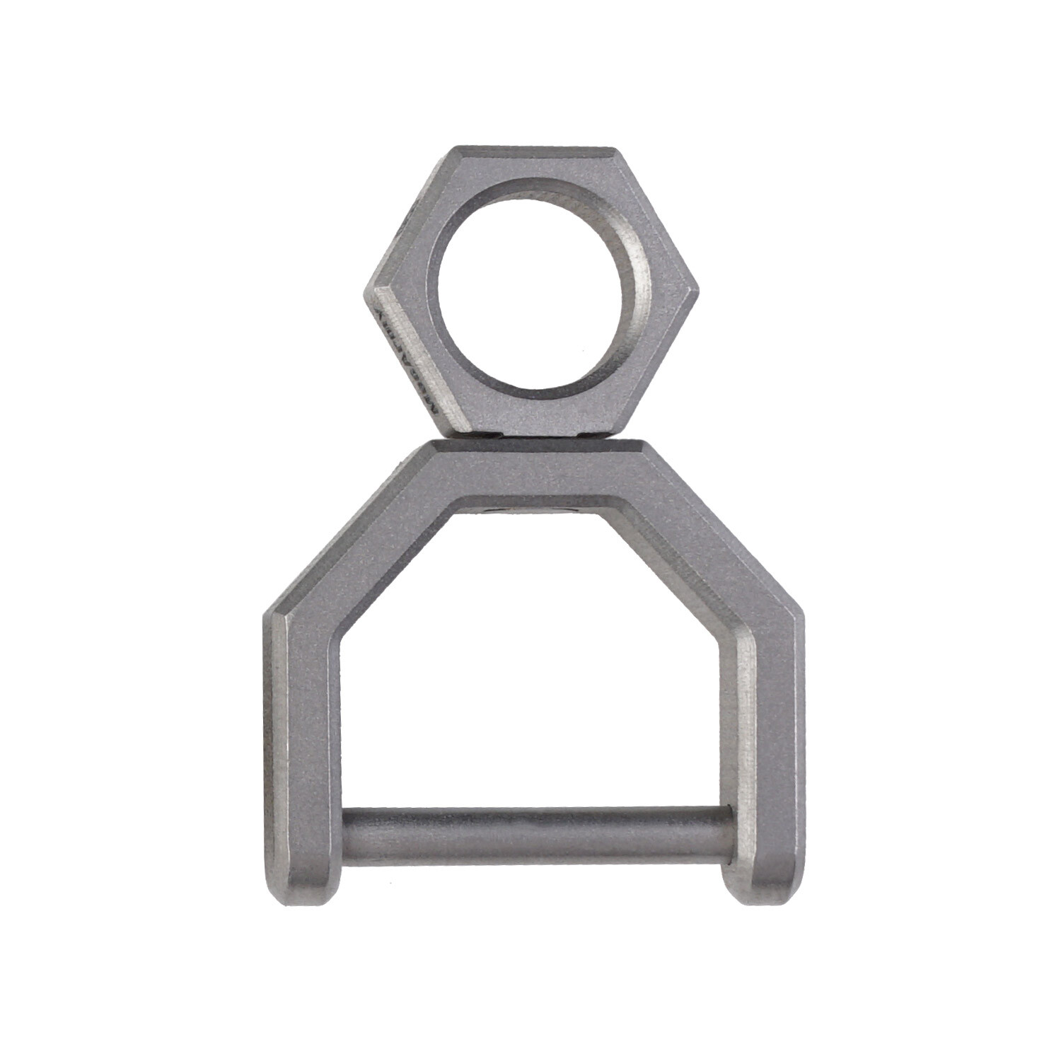 MecArmy CH5-M TC4 Titanium Alloy Mini Tiny Rotatory D Shape Key ring-Sandblasted