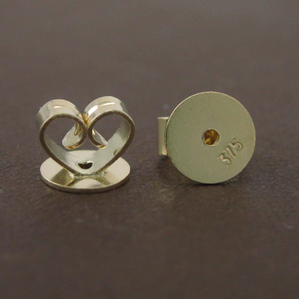 Genuine 9CT Solid Yellow Gold Disc Butterfly Earring Backs 5mm - 1 Pair